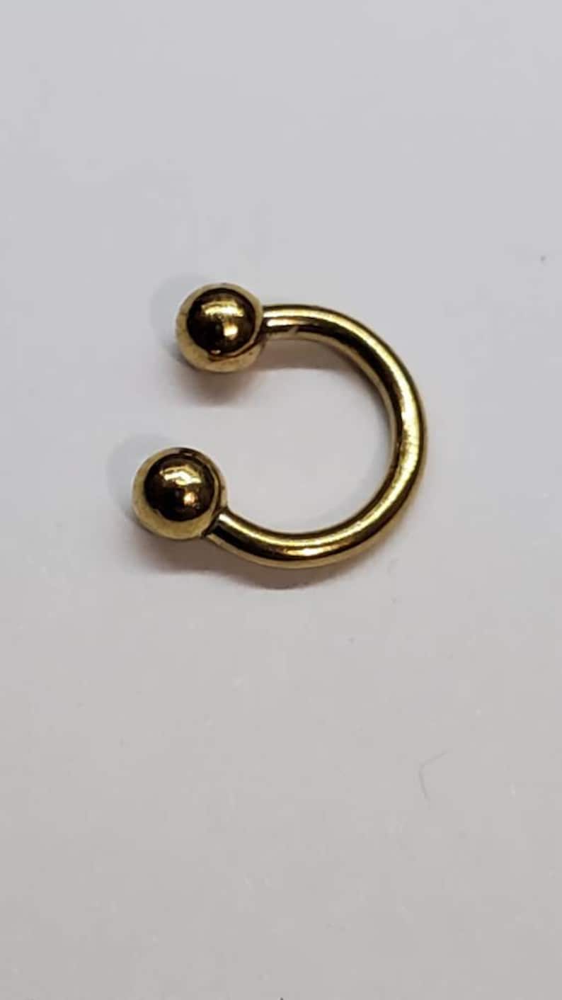 20g 18g 16g 14g SEPTUM Horseshoe Tight Fit, 6mm 1/4", 3mm balls, Stainless, Rose Gold, Gold, Black, Circular Barbell, Small, Tiny