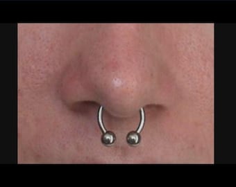 14g Horseshoe Septum 12mm 1/2" Circular Barbell, Body Jewelry, Surgical Steel, Fits Ear Lobes, Cartilage, Lip, Nipples, Orbit Piercings