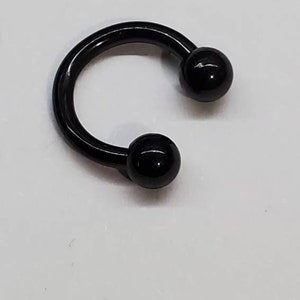 20g 18g 16g 14g SEPTUM Horseshoe Tight Fit, 6mm 1/4", 3mm balls, Stainless, Rose Gold, Gold, Black, Circular Barbell, Small, Tiny