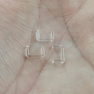 Septum Retainer 16g Clear - Quantity of 3 Total - 6mm, Hide Septum Piercing, No See, For Work, Clear Retainer, Clear Septum Retainer