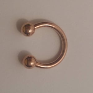 14g 10mm 3/8&quot;, Circular Barbell, Rose Gold ,Septum Ring, Body Jewelry, 14g Gauge Septum Ring