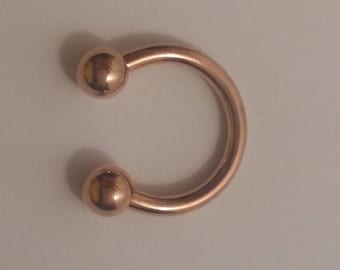 14g 10mm 3/8", Circular Barbell, Rose Gold ,Septum Ring, Body Jewelry, 14g Gauge Septum Ring