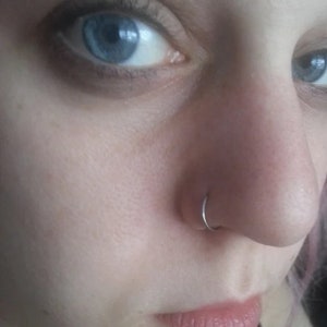 22g Seamless Hoop Nose Ring 6mm 8mm 10mm - Also Fits Tragus Cartilage Helix Earring Small Tiny Catch less