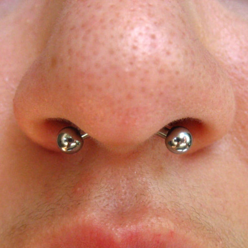 Septum 16g x 10mm length x 4mm balls Curved Barbell also Fits Etsy