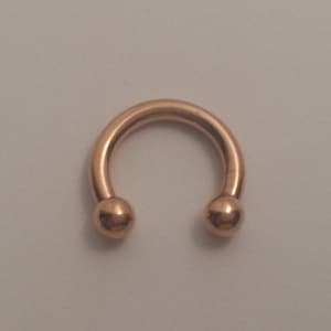 14g 8mm 5/16&quot;, Circular Barbell, Rose Gold ,Septum Ring, Body Jewelry, 14g Gauge Septum Ring