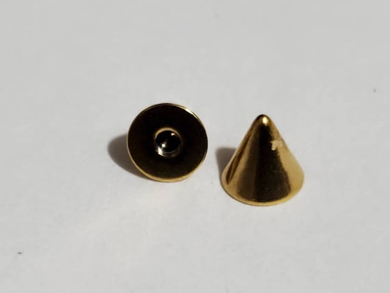 316L Surgical Steel 16ga Gold & Black PVD Externally Threaded Replacement Spikes 316L Surgical Steel 16ga Gold & Black PVD Externally Threaded Replacement Spikes