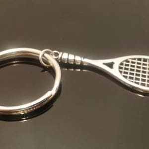 Tennis Keychain, Tennis Jewelry, Tennis Gifts, Key Chain, Tennis Racket image 1