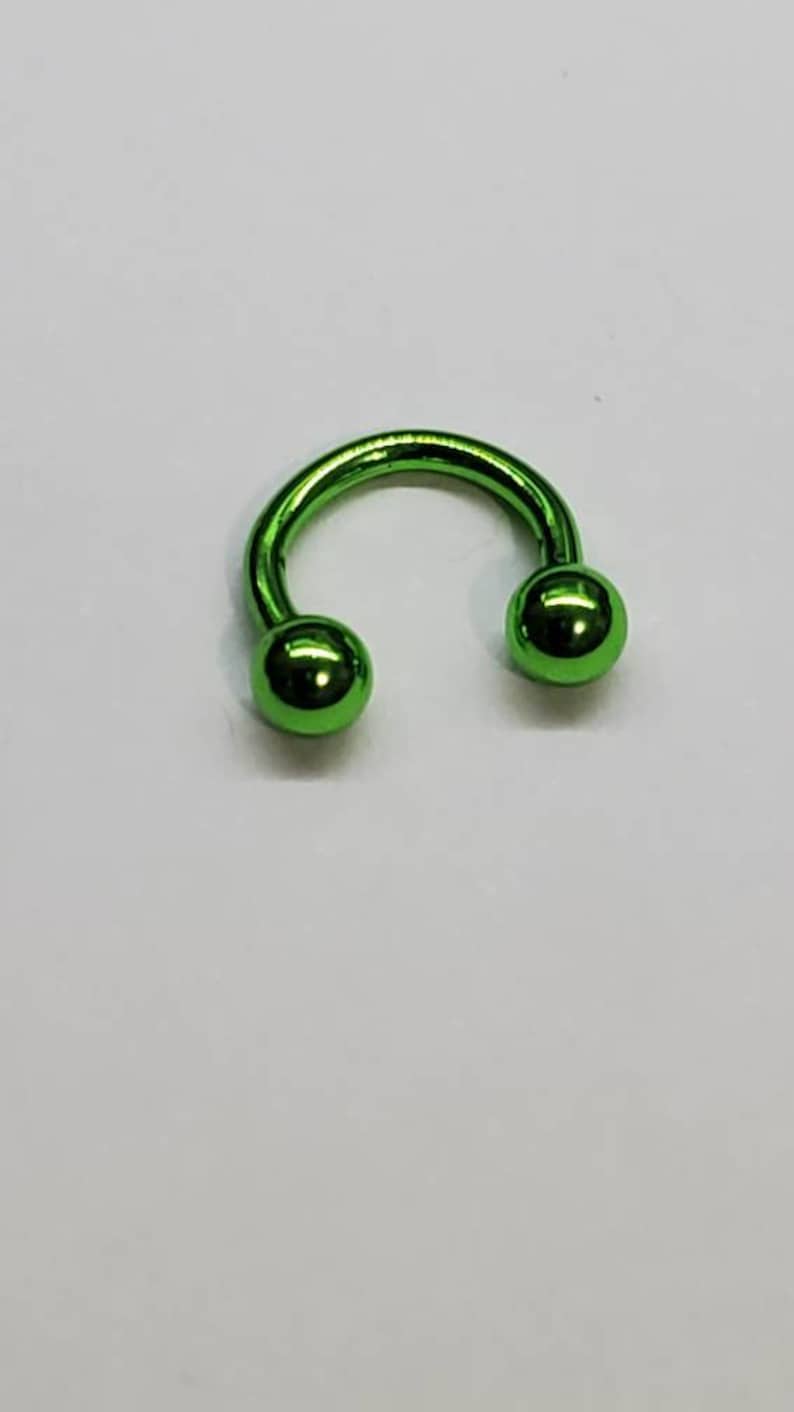 20g 18g 16g 14g SEPTUM Horseshoe Tight Fit, 6mm 1/4", 3mm balls, Stainless, Rose Gold, Gold, Black, Circular Barbell, Small, Tiny
