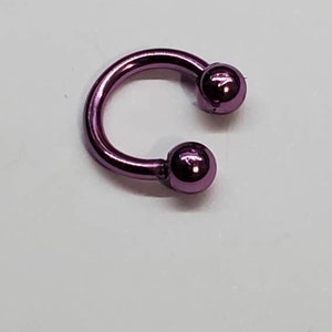 20g 18g 16g 14g SEPTUM Horseshoe Tight Fit, 6mm 1/4", 3mm balls, Stainless, Rose Gold, Gold, Black, Circular Barbell, Small, Tiny
