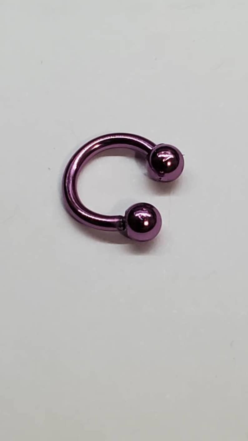 20g 18g 16g 14g SEPTUM Horseshoe Tight Fit, 6mm 1/4", 3mm balls, Stainless, Rose Gold, Gold, Black, Circular Barbell, Small, Tiny