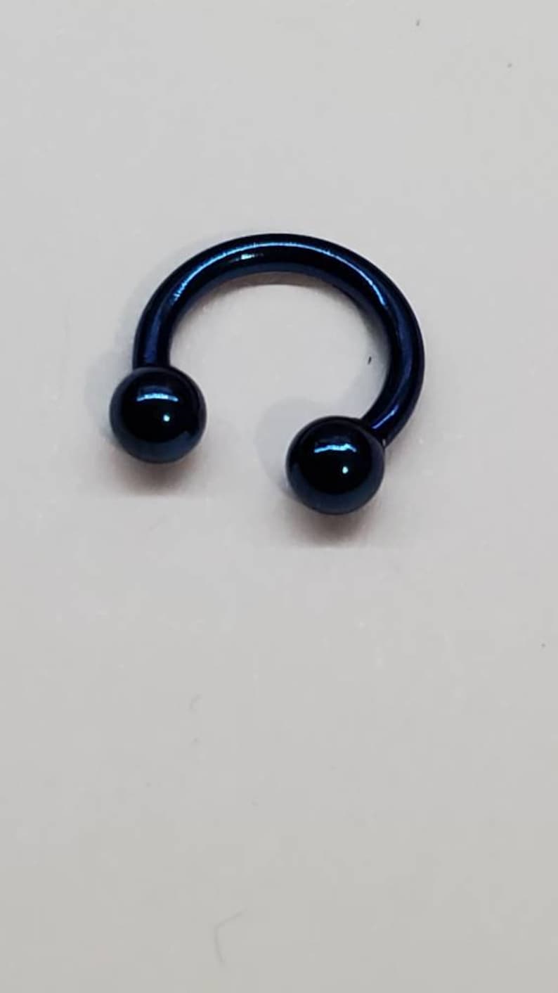 20g 18g 16g 14g SEPTUM Horseshoe Tight Fit, 6mm 1/4", 3mm balls, Stainless, Rose Gold, Gold, Black, Circular Barbell, Small, Tiny