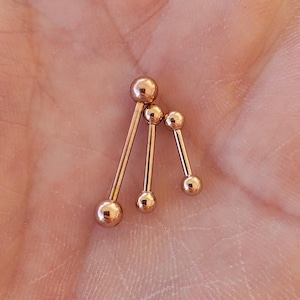 Rose Gold Color 16g Straight Barbell