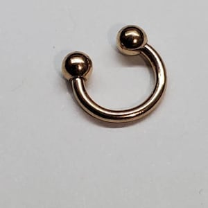 20g 18g 16g 14g SEPTUM Horseshoe Tight Fit, 6mm 1/4", 3mm balls, Stainless, Rose Gold, Gold, Black, Circular Barbell, Small, Tiny