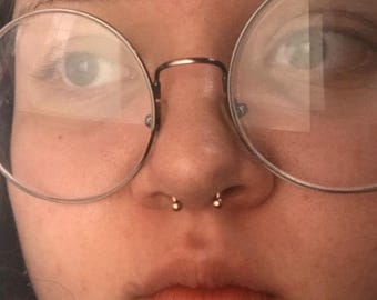 16g SEPTUM Ring, 18g, 14g, Septum Horseshoe, Septum Ring 16g, U Shape, 8mm 5/16" Diameter, 3mm Balls, Now Available in 18g 16g 14g **REAL**