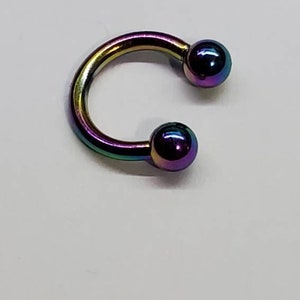 20g 18g 16g 14g SEPTUM Horseshoe Tight Fit, 6mm 1/4", 3mm balls, Stainless, Rose Gold, Gold, Black, Circular Barbell, Small, Tiny