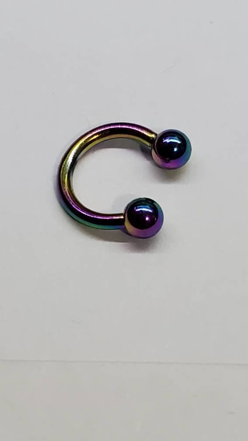 20g 18g 16g 14g SEPTUM Horseshoe Tight Fit, 6mm 1/4", 3mm balls, Stainless, Rose Gold, Gold, Black, Circular Barbell, Small, Tiny