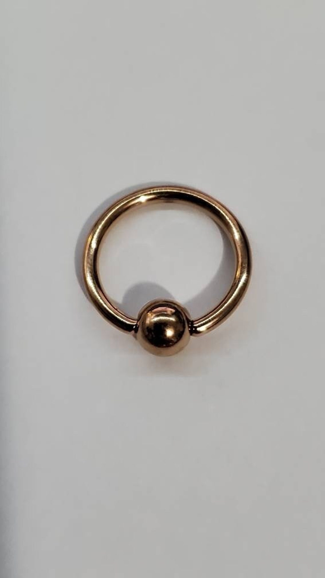 Rose Gold Captive Beard Rings With Steel Ball CBR 18g 16g 14g Surgical ...