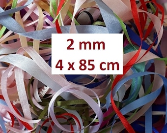 Leftovers 2mm Silk Ribbons - 4 x 85 cm