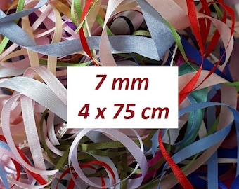 Leftovers 7mm Silk Ribbons - 4 x 75 cm