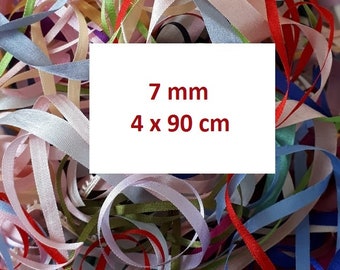 Leftovers 7mm Silk Ribbons - 4 x 90cm