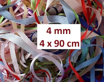 Leftovers 4mm Silk Ribbons - 4 x 90cm