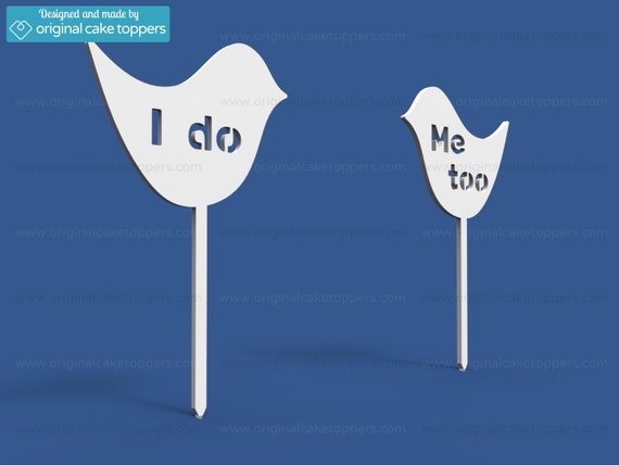 /"I Do Wedding Cake Topper Made by OriginalCakeToppers Me Too/" Black