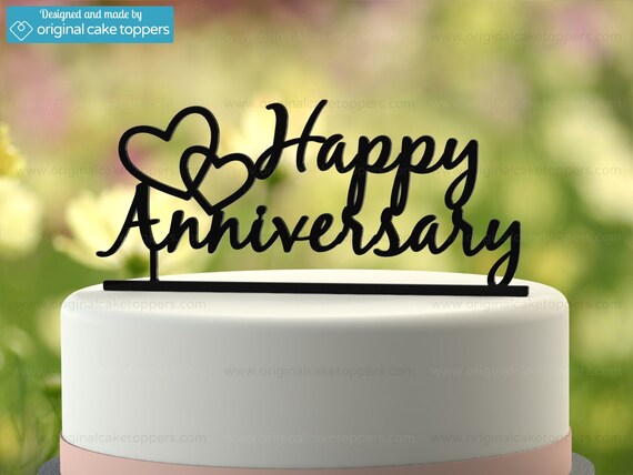 Wedding Anniversary Cake Topper Happy Etsy