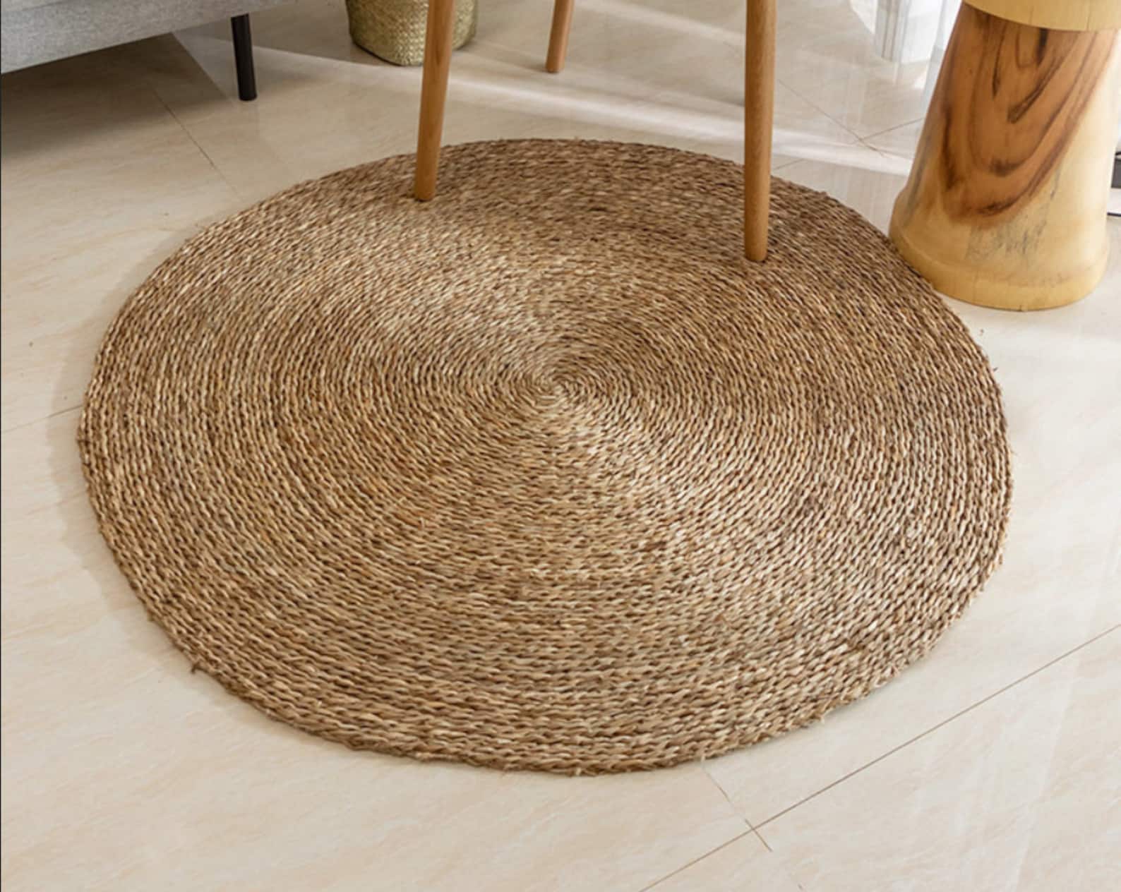 Water grass woven straw floor mats rugs handmade round Etsy