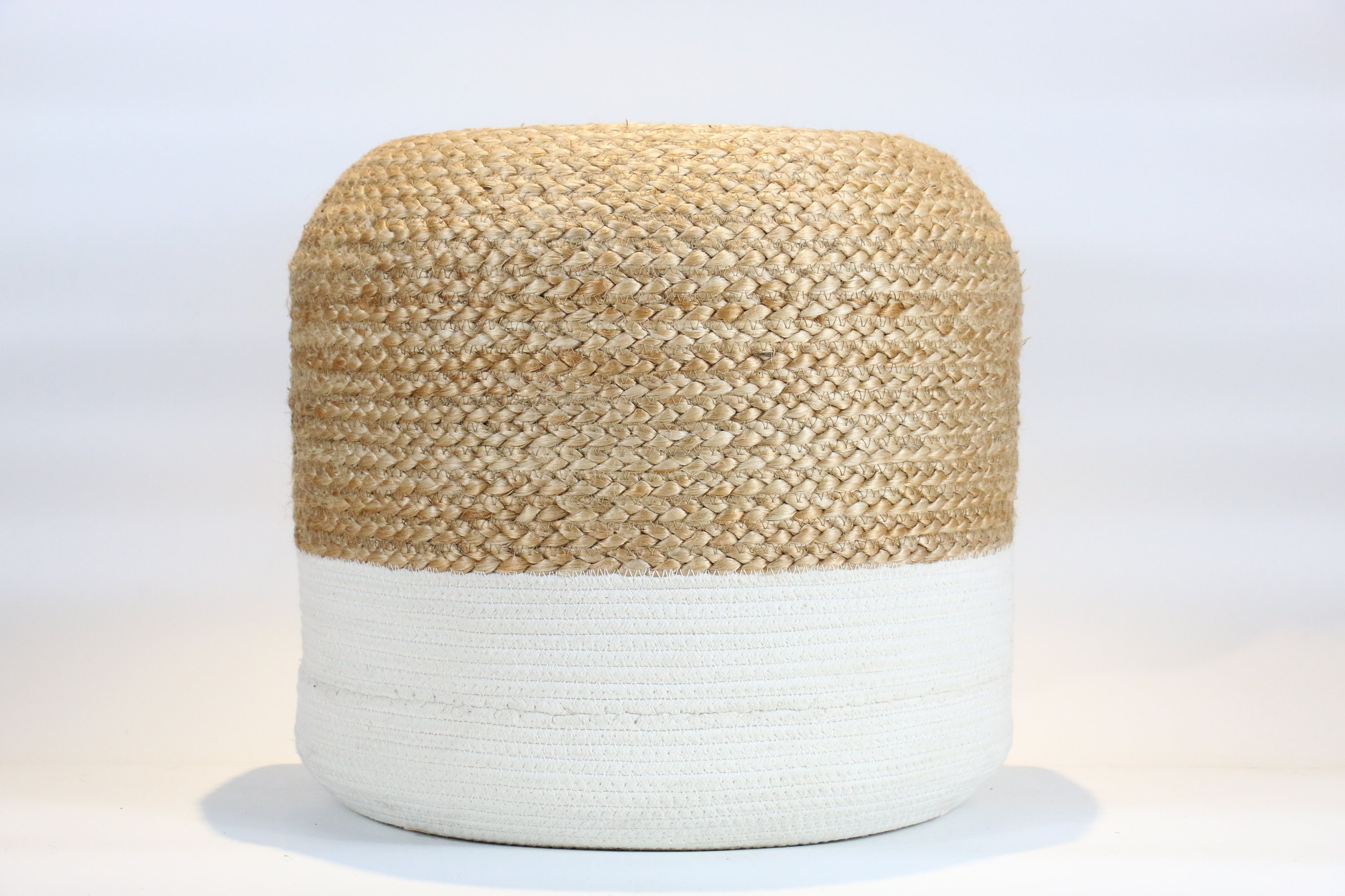 Custom size chic brown round jute floor cushions jute side Etsy