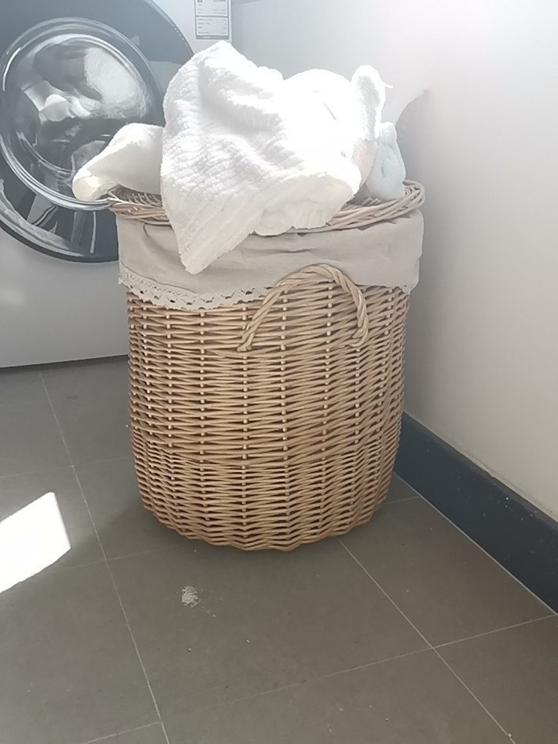Large Wicker Laundry Hamper With Lid Laundry Basket Kitchen Etsy