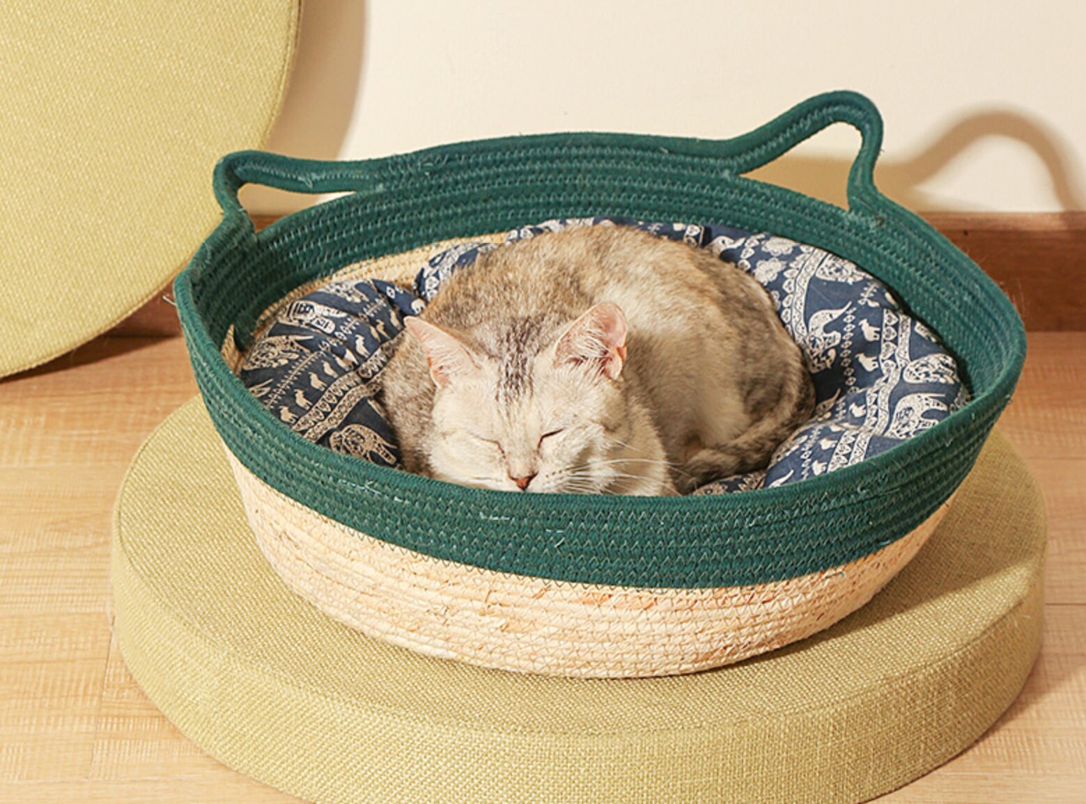 Large Organic Cat Nest With Handles Rattan Pet Bed Pet Etsy UK