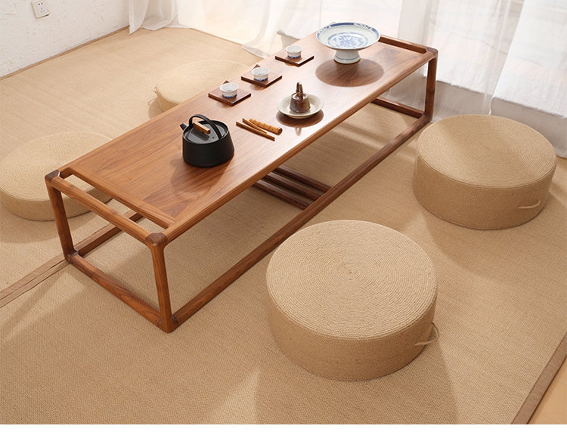 Rustic Round JUTE Floor Cushion With Handle Straw Floor Pouf Etsy