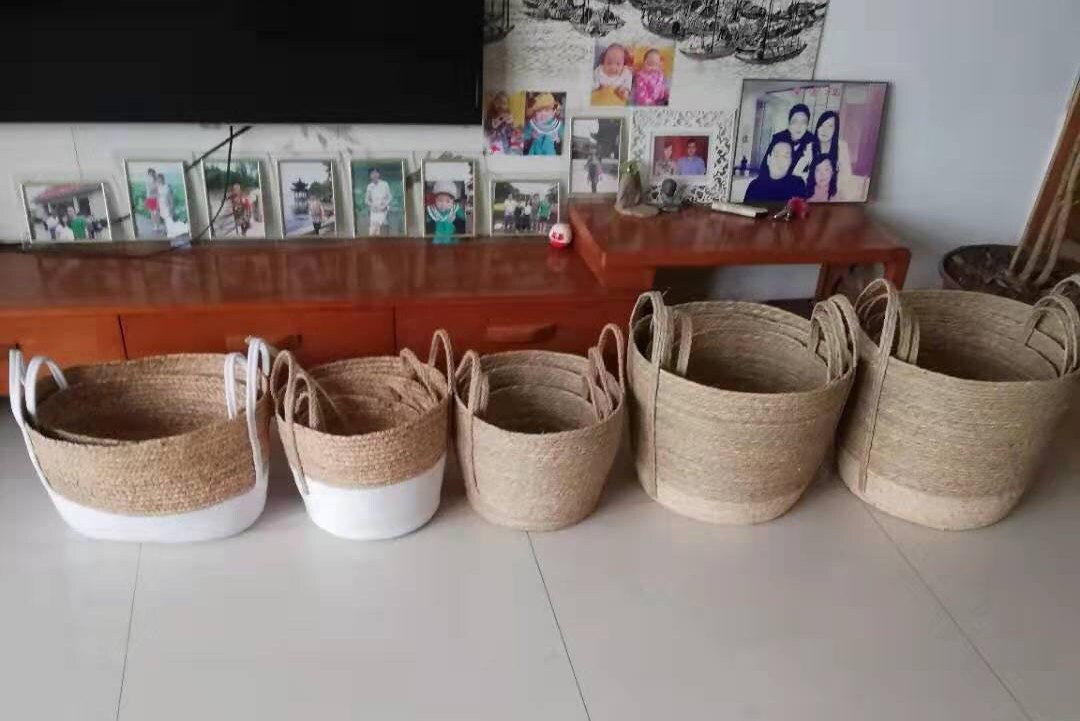 Schicker rustikaler geflochtener Strohkorb mit Griffen Stroh | Etsy