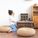Dark colored water hyacinth braids pouf Zafu Zabuton gift for moms Floor cushion Pouf ottoman Yoga meditation cushion/Christmas gifts