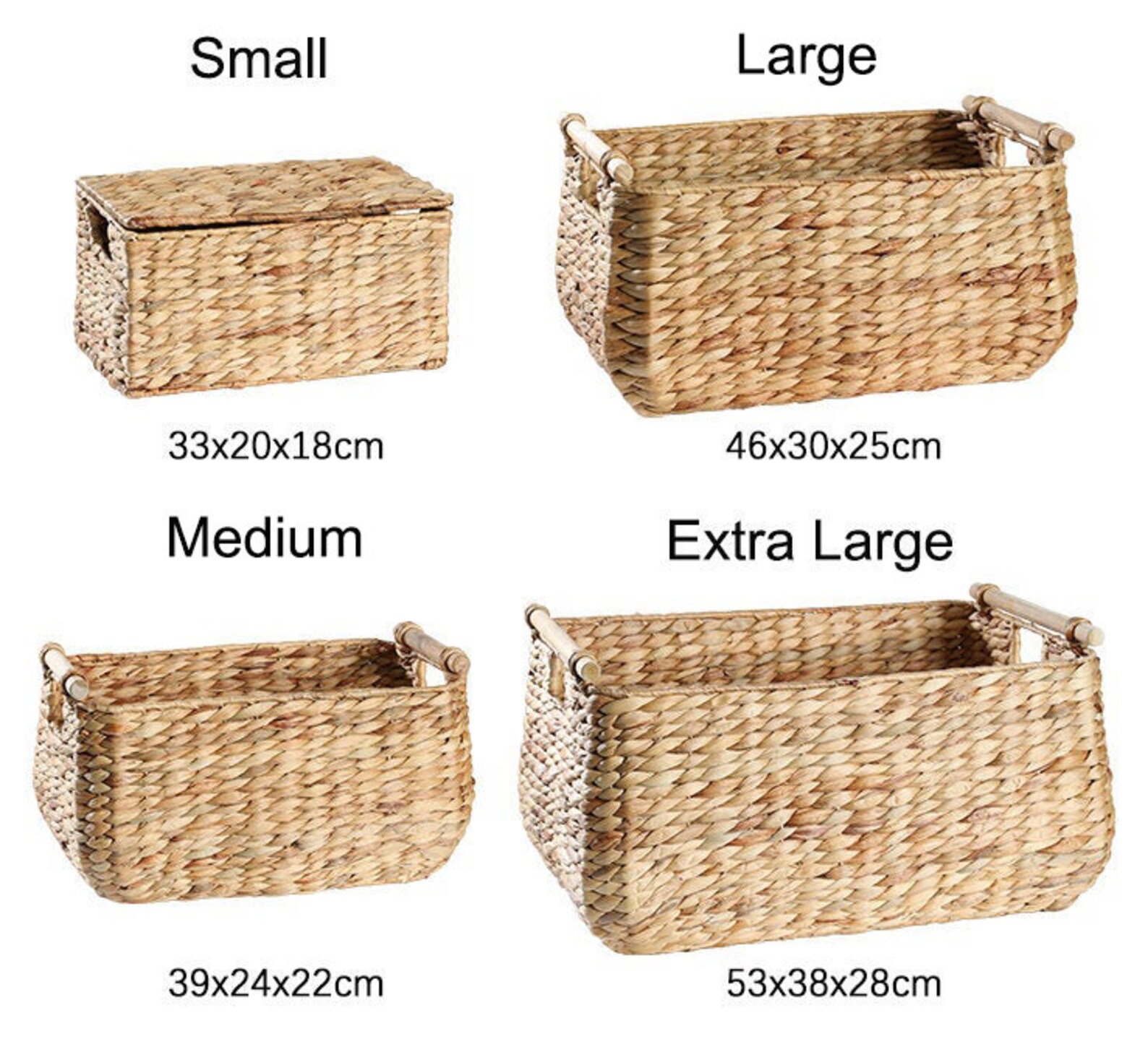 Rustic rectangular straw basket with wood handles/ laundry Etsy