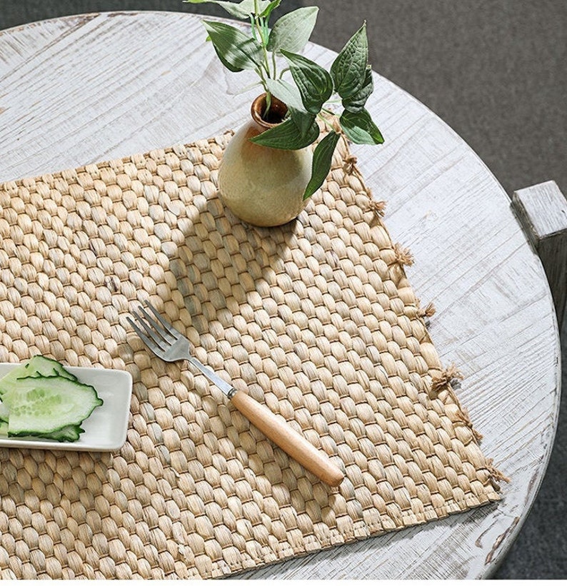 Vintage Handwoven Rectangular Water Hyacinth Placemats/wedding Etsy