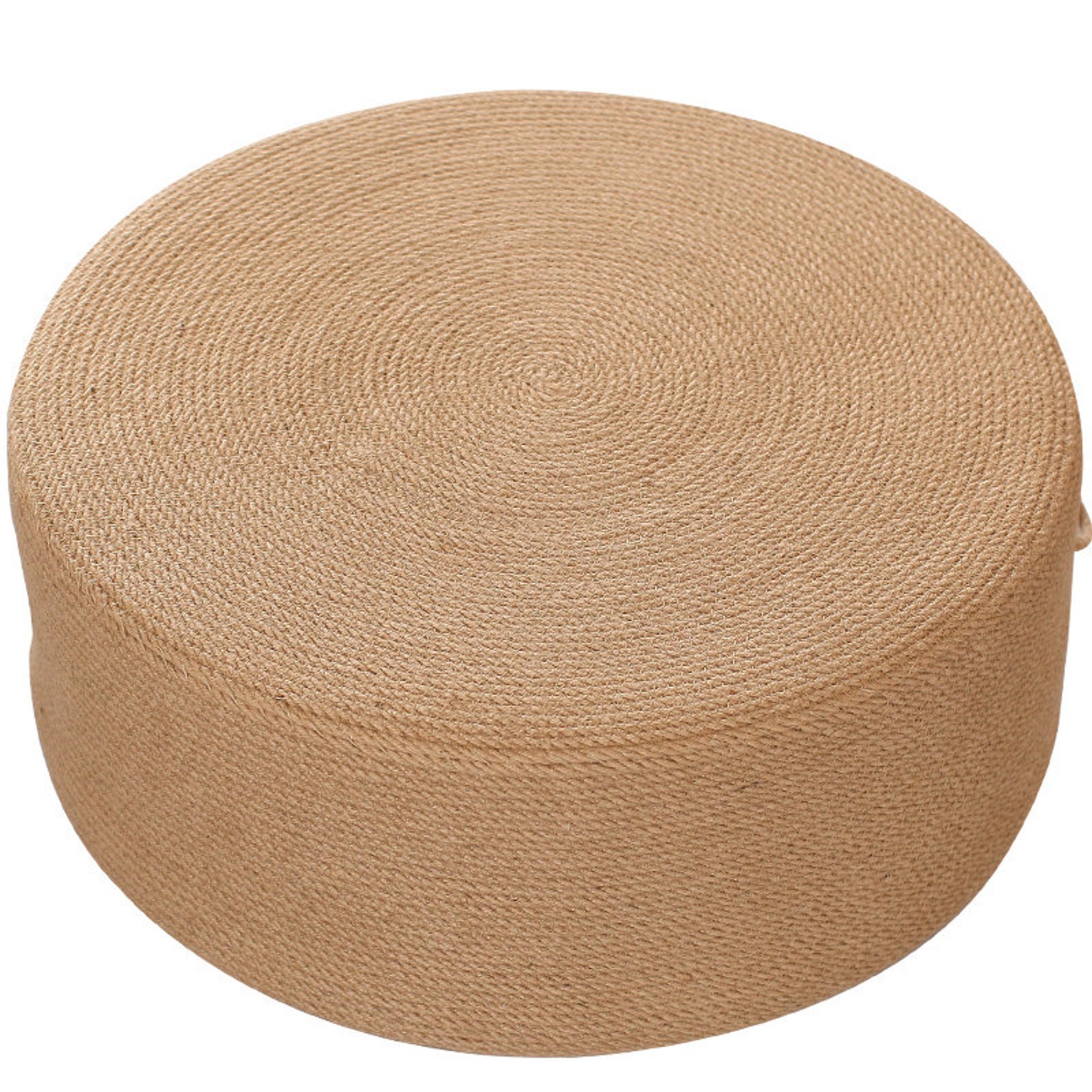 Rustic Round JUTE Floor Cushion With Handle Straw Floor Pouf Etsy