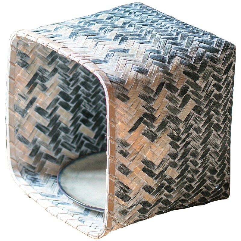 Chic blue braided bamboo basket straw plant holder straw Etsy