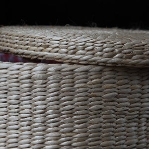 Handwoven round laundry hamper storage basket straw basket storage footstool Utility Basket/s/sChristmas image 3