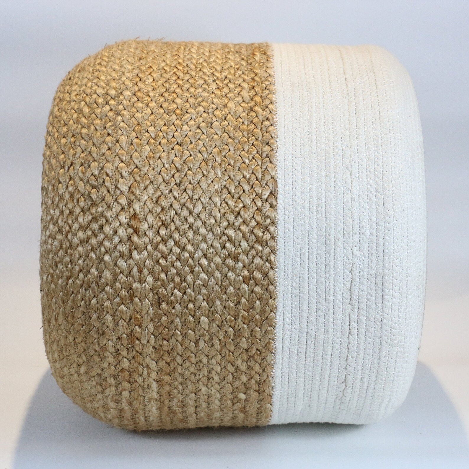 Custom size chic brown round jute floor cushions jute side Etsy