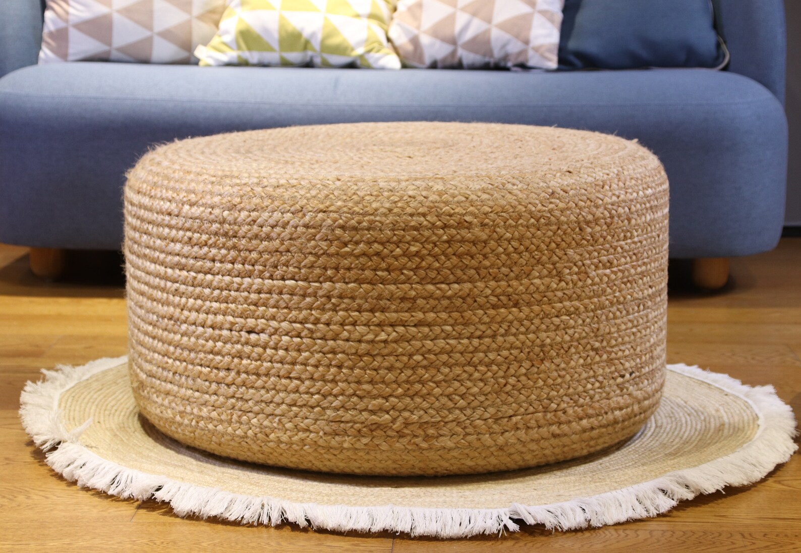 Custom Size Chic Brown Round Jute Coffee Table Jute Side Table Etsy