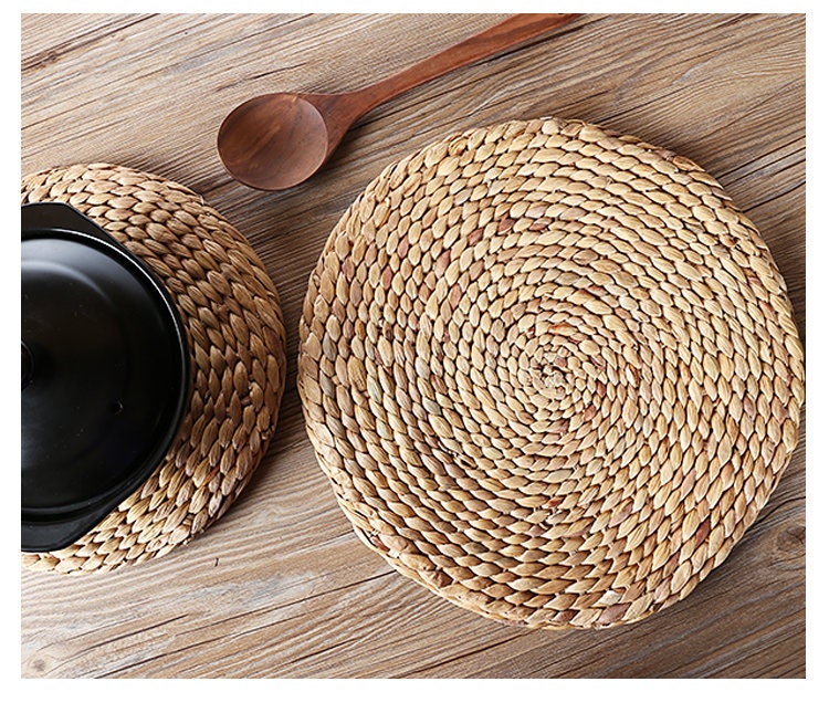 Thick Round Straw Pot Mat Comfy Seat Mat Straw Insulation Pads Etsy