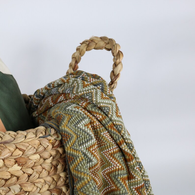 Large Water Hyacinth Baskets With Two Strong Handles Round Etsy