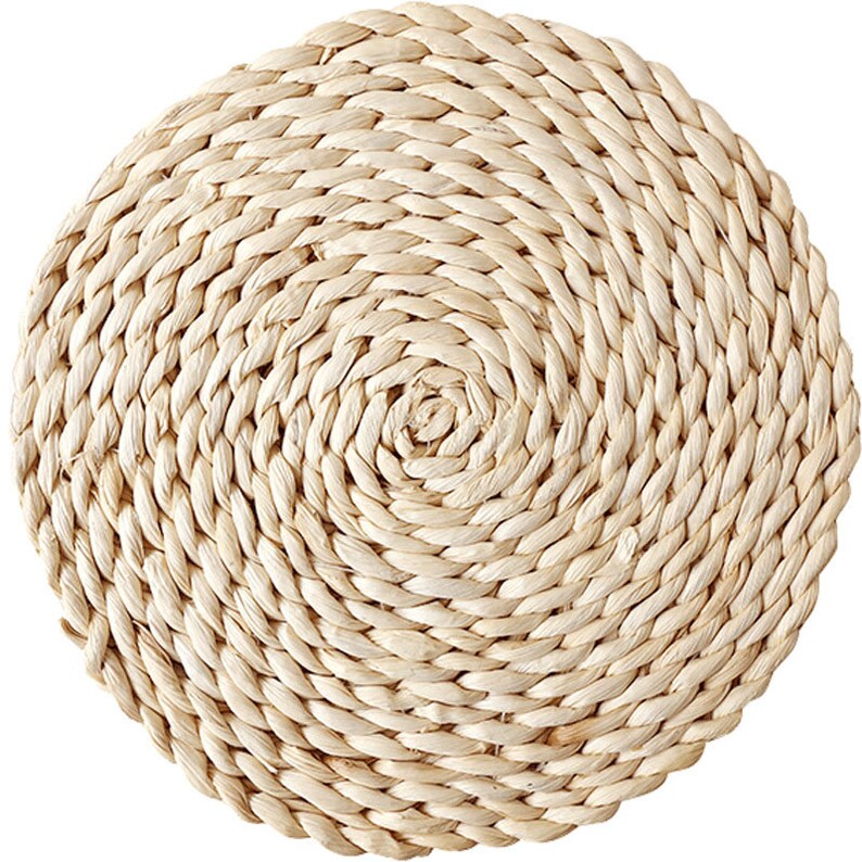 Rustic round white straw table mat/wedding gift tea set Etsy