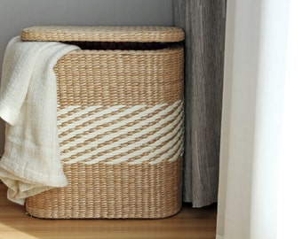 Handwoven square laundry hamper storage basket rustic home decor straw basket laundry basket wedding gift storage footstool/sChristmas