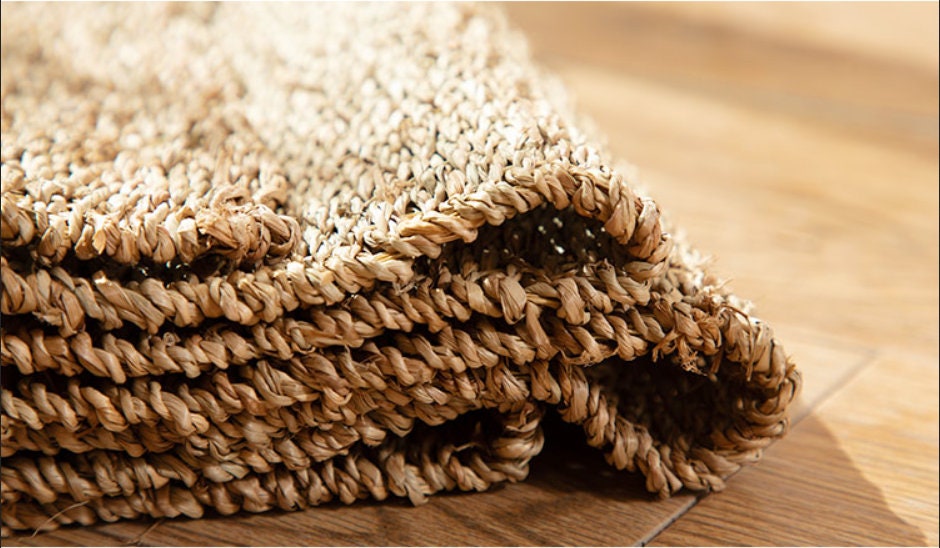 Water grass woven straw floor mats rugs handmade round Etsy