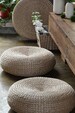 Round rustic floor cushions Zafu Zabuton floor pouf Straw pouf Pouf ottoman meditation cushion/wedding gift/Country decor/Christmas gifts