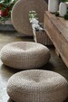 Round rustic floor cushions Zafu Zabuton floor pouf Straw pouf Pouf ottoman  meditation cushion/wedding gift/Country decor/Christmas gifts 