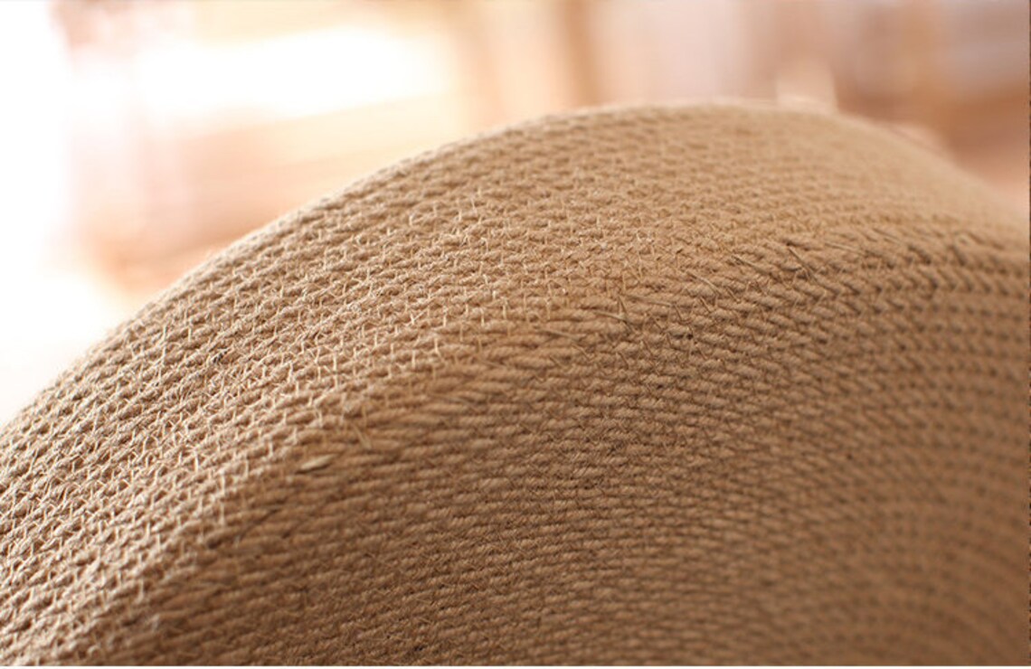 Rustic Round JUTE Floor Cushion With Handle Straw Floor Pouf Etsy