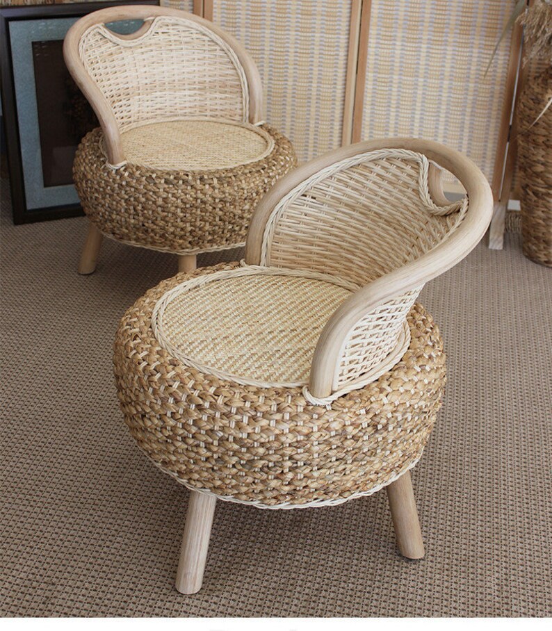 Vintage Wicker Rattan arm chair Lounge Balcony Arm Chair Etsy